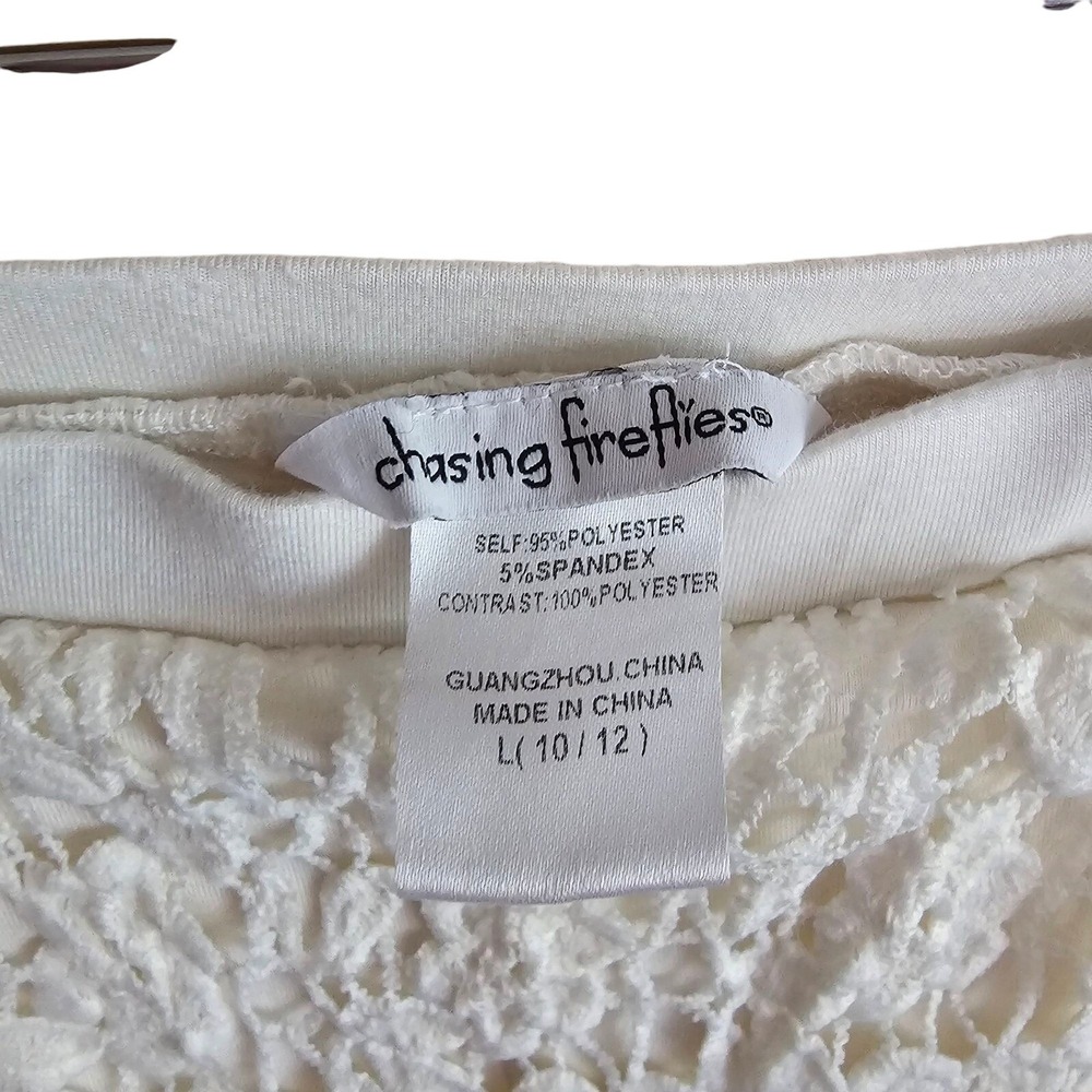 Chasing Fireflies Skirted Leggings Lace Overlay White Girls Size L 10 12 Years - Picture 5 of 6